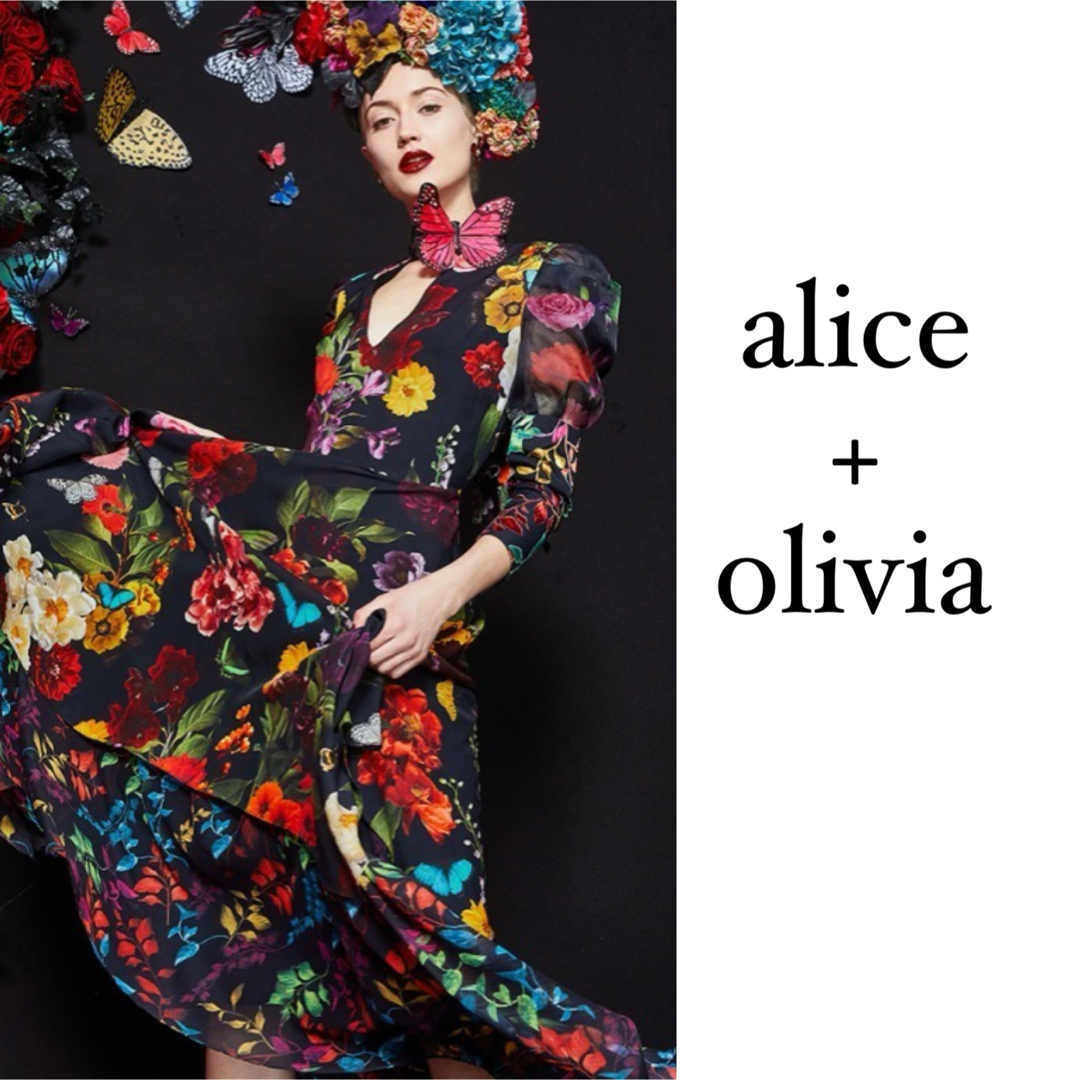 Alice+Olivia - 極美品 アリスアンドオリビア フラワー変形ワンピース
