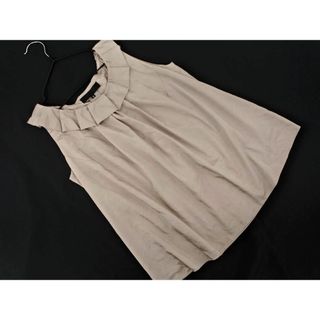 アンタイトル(UNTITLED)のUNTITLED アンタイトル サテン ノースリーブ ブラウス シャツ size2/グレージュ  ■◆ レディース(シャツ/ブラウス(半袖/袖なし))