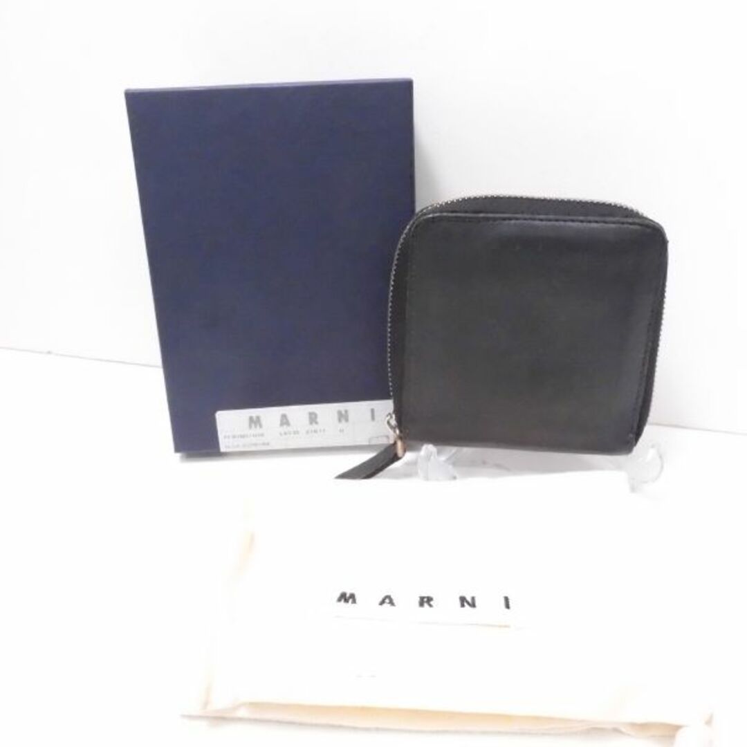 MARNI マルニ 二つ折り財布 1点 ブラック ラウンドジップ