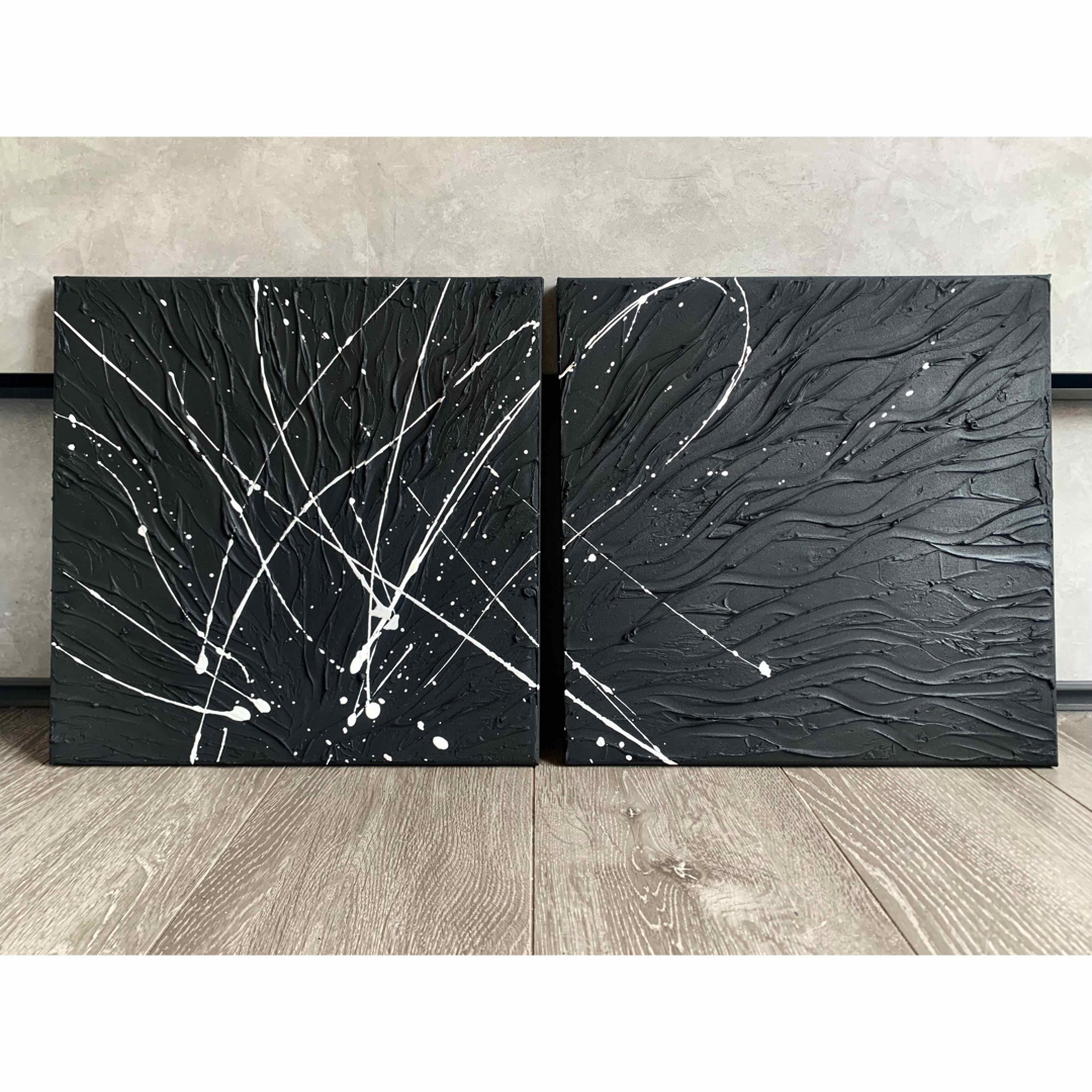 モダンアート 2枚set テクスチャーアート 現代アート インテリア 絵画