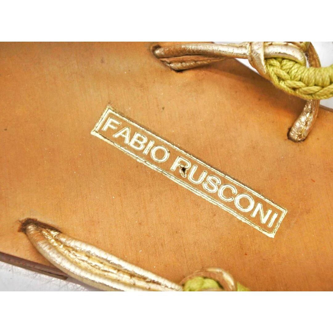 FABIO RUSCONI(ファビオルスコーニ)のFABIO RUSCONI ファビオルスコーニ レースアップ フラット トング サンダル size38/ゴールドｘ黄緑  ■◆ レディース レディースの靴/シューズ(サンダル)の商品写真