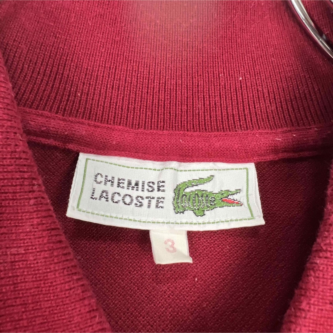 LACOSTE(ラコステ)のCHEMISE LACOSTE  ラコステ　ポロシャツ　半袖　ワインレッド　3 メンズのトップス(ポロシャツ)の商品写真