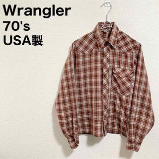 ラングラー(Wrangler)の★美品★70s ラングラー ウエスタンシャツ USA製  長袖シャツ(シャツ/ブラウス(長袖/七分))