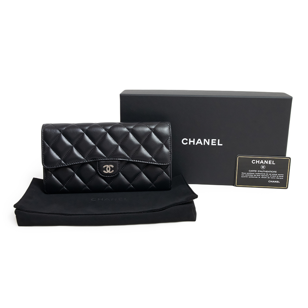 CHANEL マトラッセ ロングフラップウォレット  ラムスキン