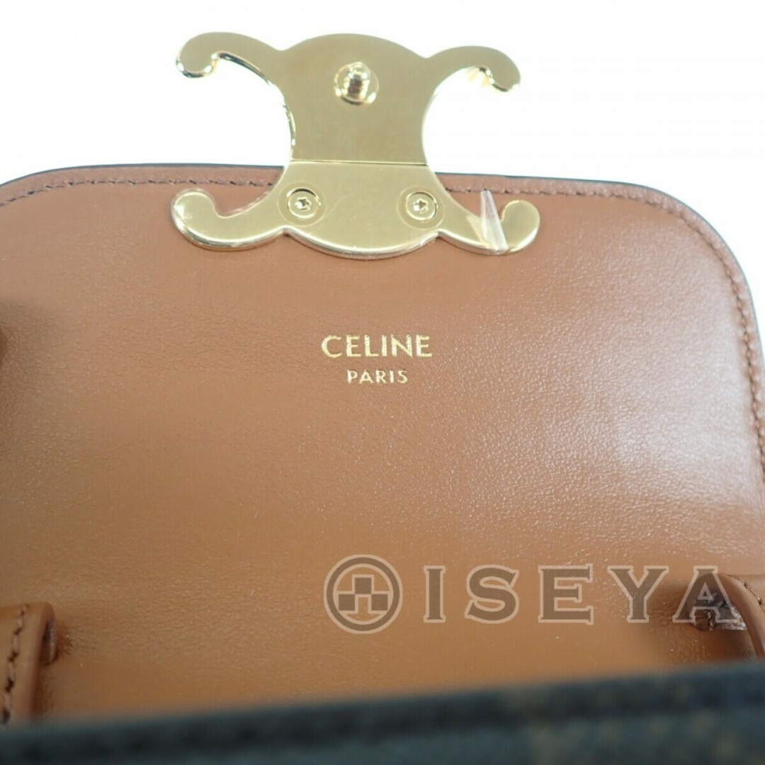 celine(セリーヌ)の【中古】【Aランク】CELINE セリーヌ ミニトリオンフ ショルダーバッグ 10I512DQB.04LU トリオンフキャンバス カーフスキン タン ブラウン レディース【ISEYA】 レディースのバッグ(メッセンジャーバッグ)の商品写真