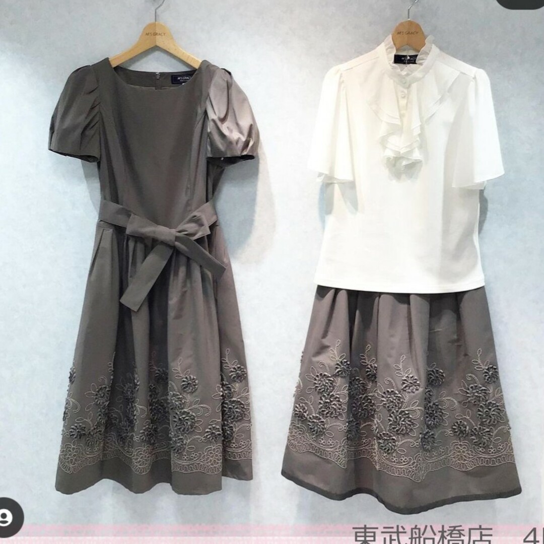 M'S GRACY*カタログ掲載*コード刺繍ワンピース