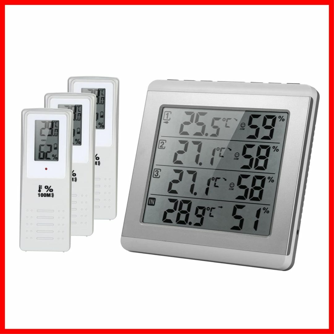 ☆即売れ☆デジタル温湿度計Geevorks LCDデジタル屋内/屋外温度計湿度計