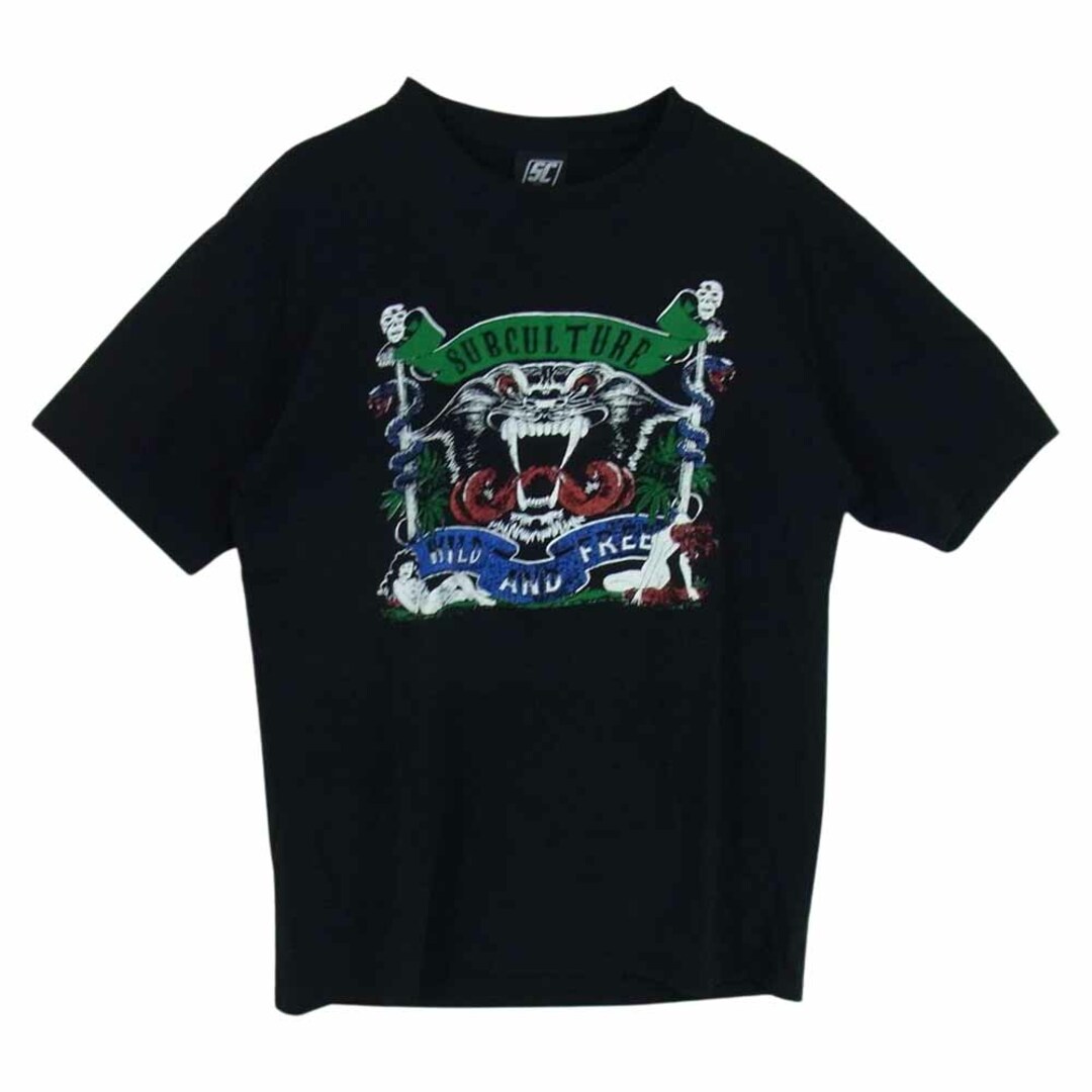 サブカルチャー Subculture SC WILD AND FREE T-SHIRT ワイルド アンド フリー 半袖 Tシャツ ブラック系 1【美品】