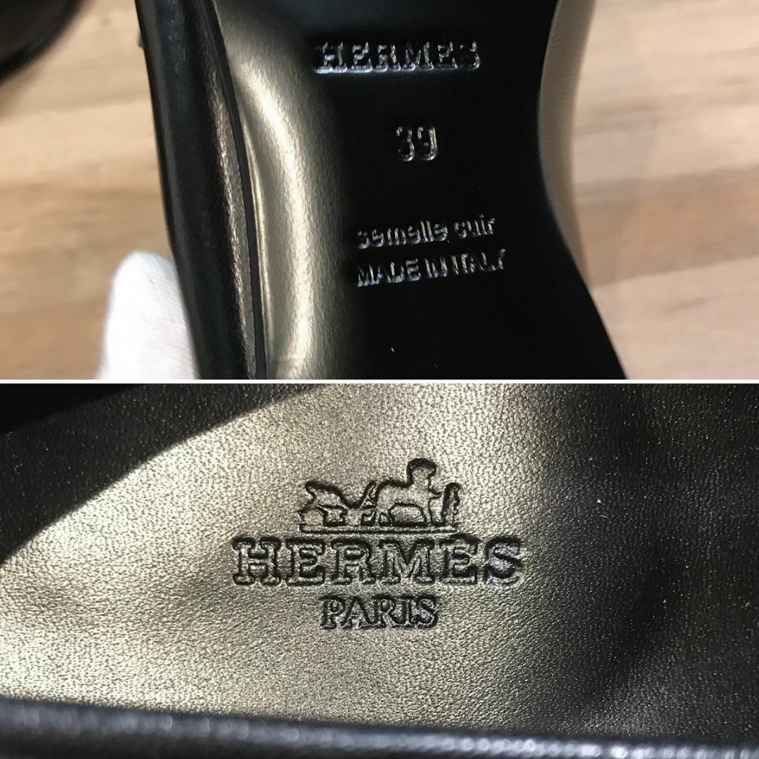 Hermes(エルメス)の新品未使用 エルメス モカシンパリ ローファー シェーブル ブラック 39 レディースの靴/シューズ(スリッポン/モカシン)の商品写真