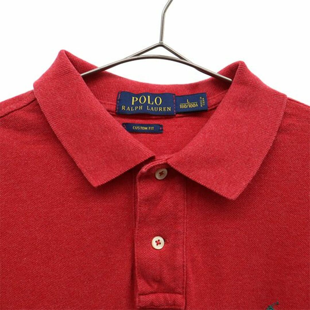 POLO RALPH LAUREN - ポロラルフローレン ロゴ刺繍 半袖 ポロシャツ L