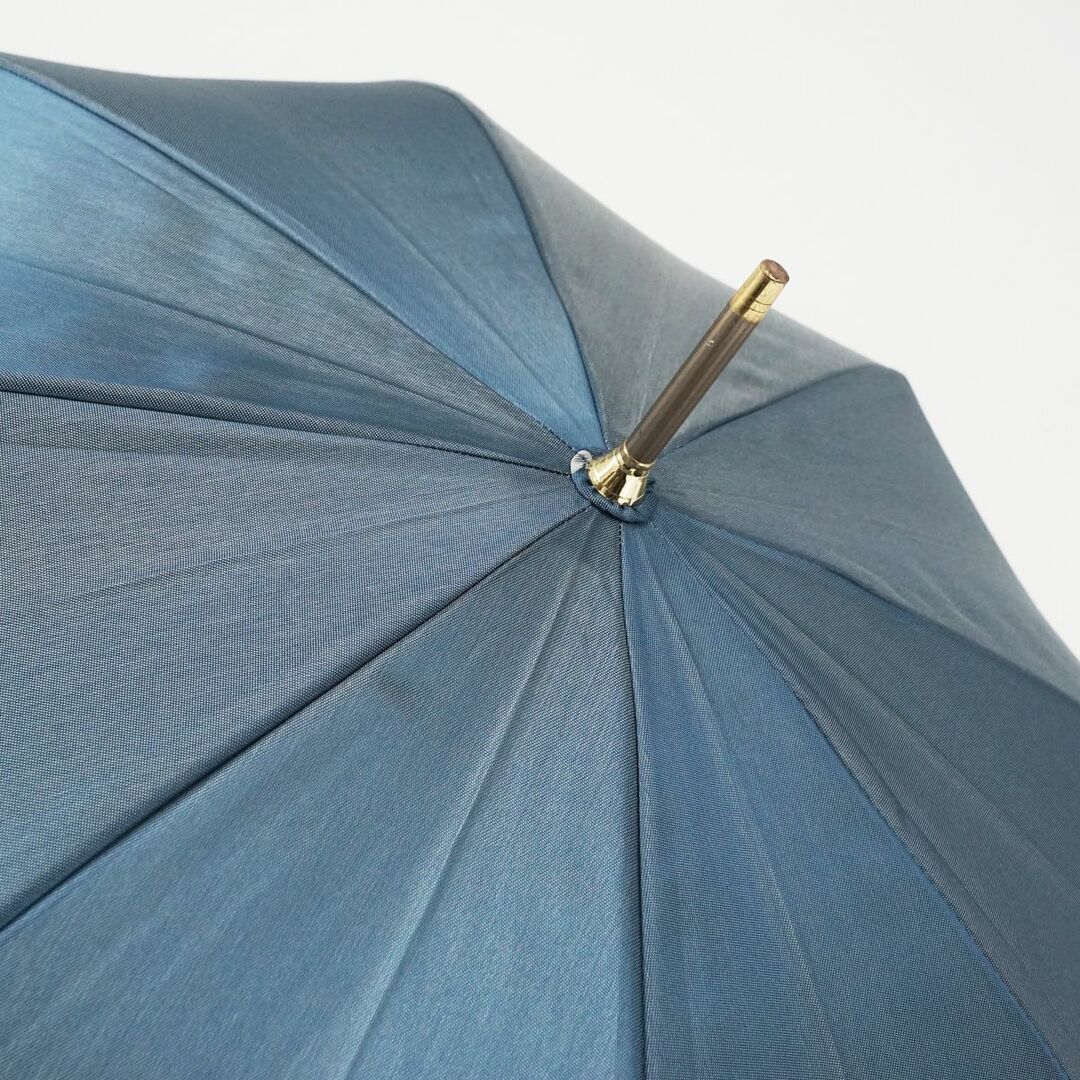 傘 HANWAY ハンウェイ USED品 ブルー系 花柄 切りかえハンドル 高級 エレガント 60cm S S9717 4