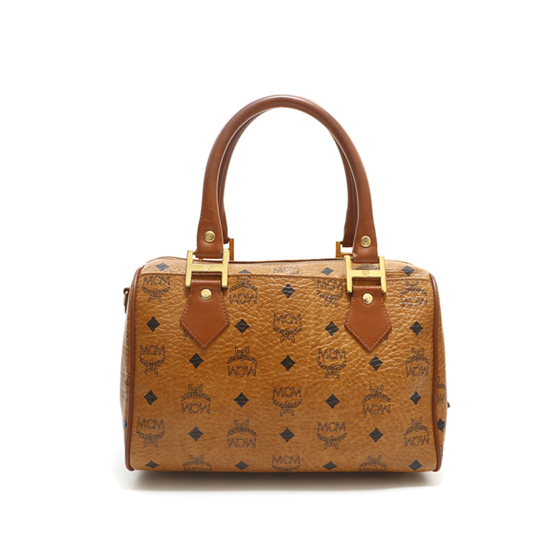 エム・シー・エム MCM ロゴ レザー ミニボストン ハンドバッグ | www