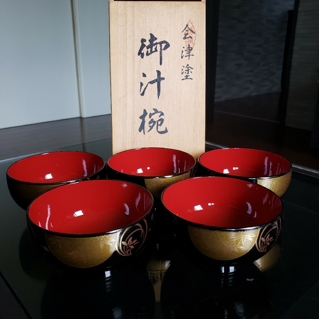 会津塗り 汁椀5客 - 通販 - pinehotel.info