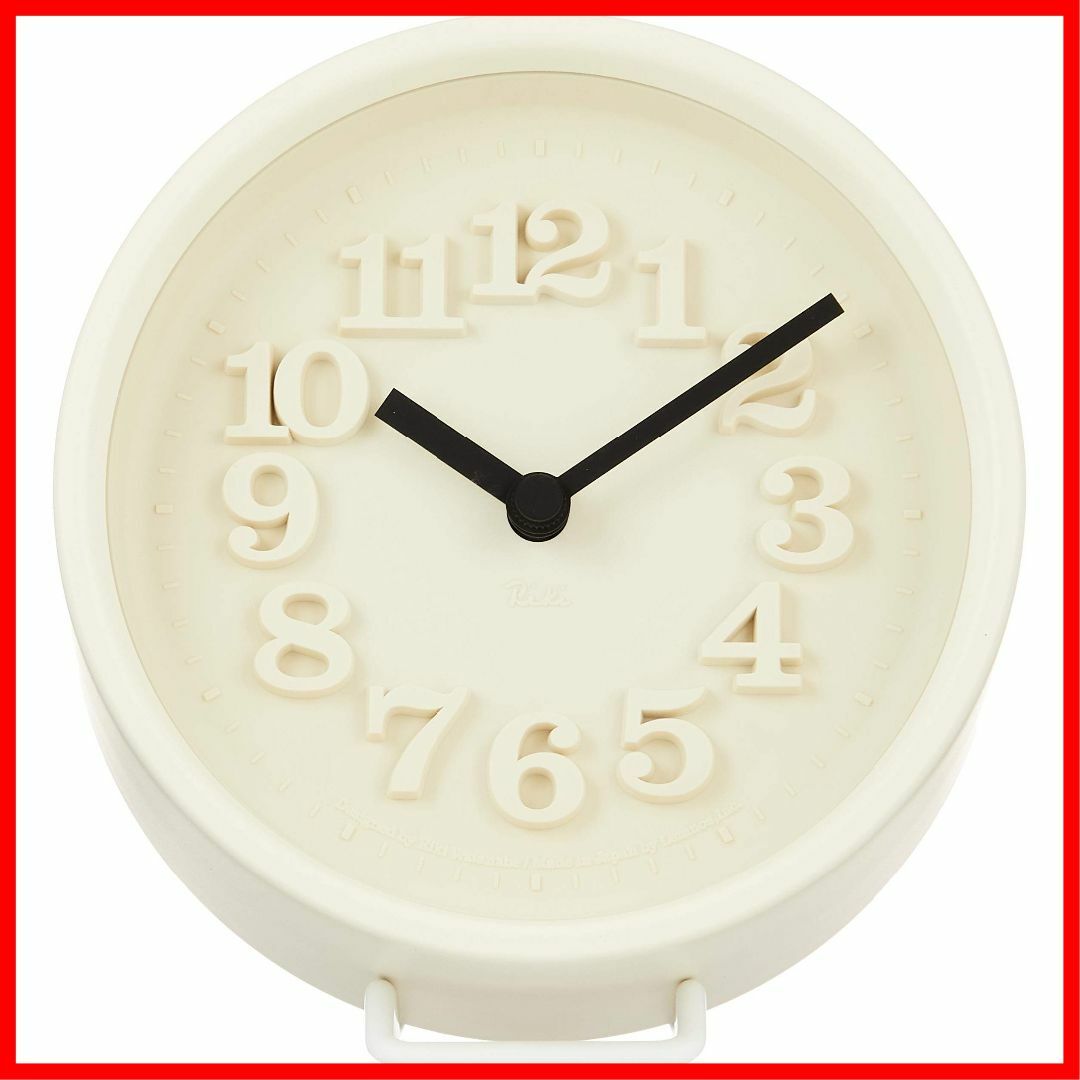 【色:アイボリー】レムノス 掛け置き兼用 アナログ リキ 小さな時計 アイボリー