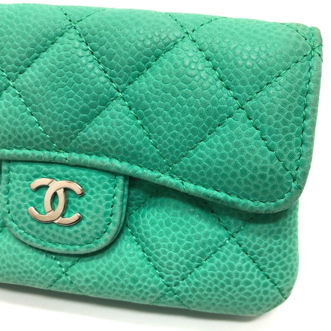 CHANEL(シャネル)のシャネル CHANEL マトラッセ ココマーク CC ウォレット コインケース ソフトキャビアスキン グリーン レディースのファッション小物(コインケース)の商品写真