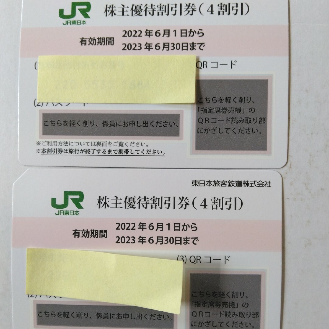 JR東日本株主優待割引券2枚