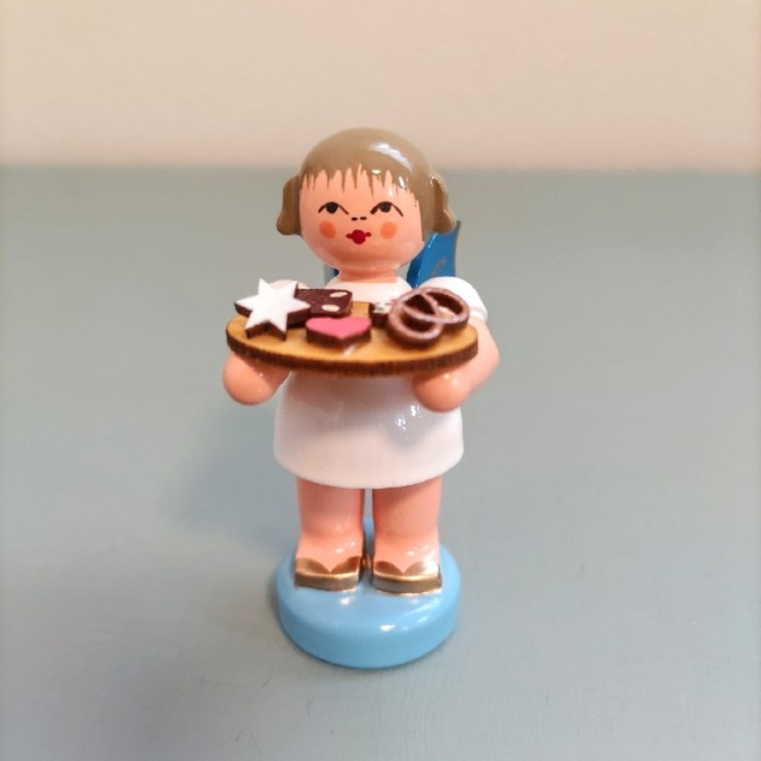 ドイツ ザイフェン 天使と鉱夫 木製キャンドルスタンド - クリスマス