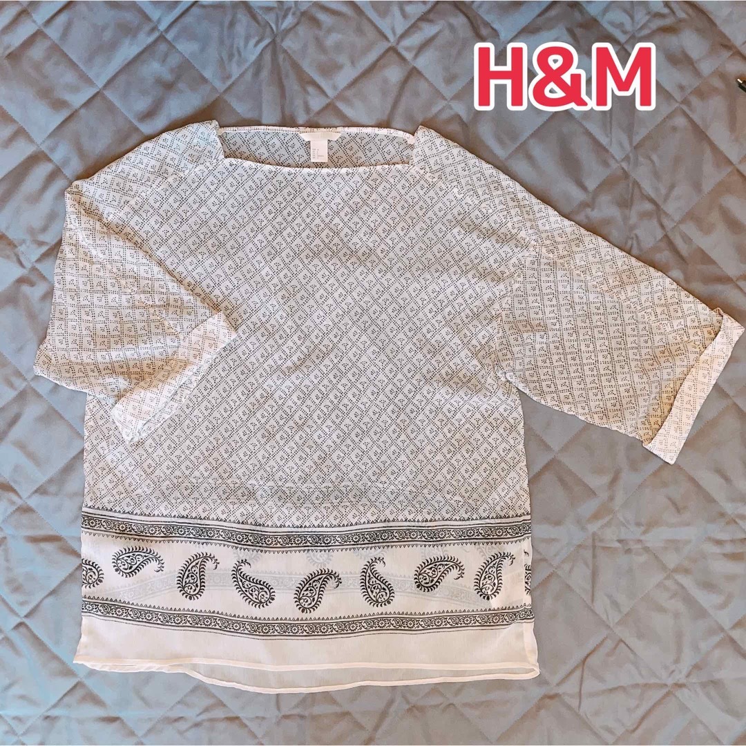 H&M(エイチアンドエム)のボートネックワイドブラウス【H&M】 レディースのトップス(シャツ/ブラウス(長袖/七分))の商品写真