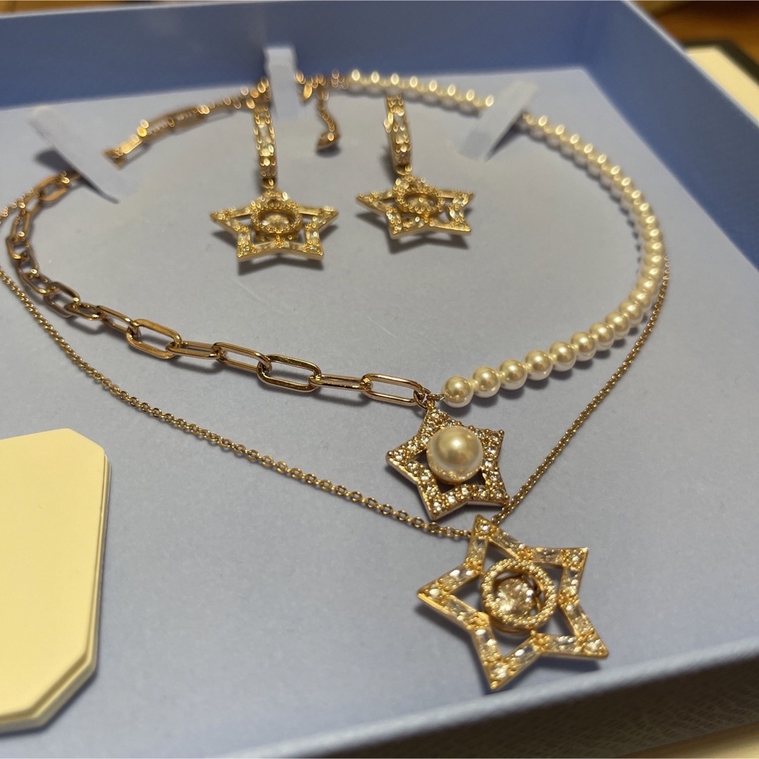 SWAROVSKI - スワロフスキー stella ネックレス ピアス セットの通販 ...