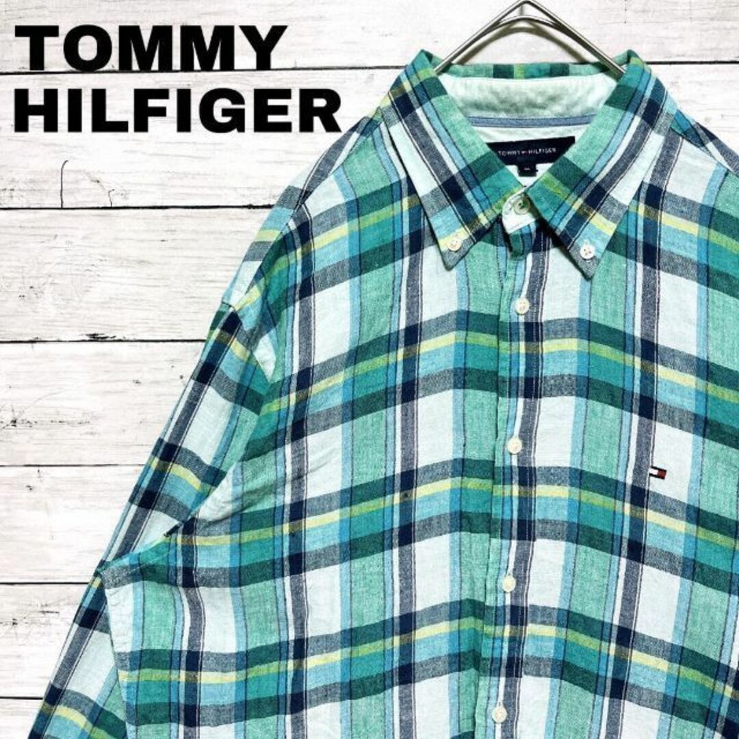 TOMMY HILFIGER(トミーヒルフィガー)の31i TommyHilfiger リネン BD長袖シャツ マルチカラー ロゴ メンズのトップス(シャツ)の商品写真