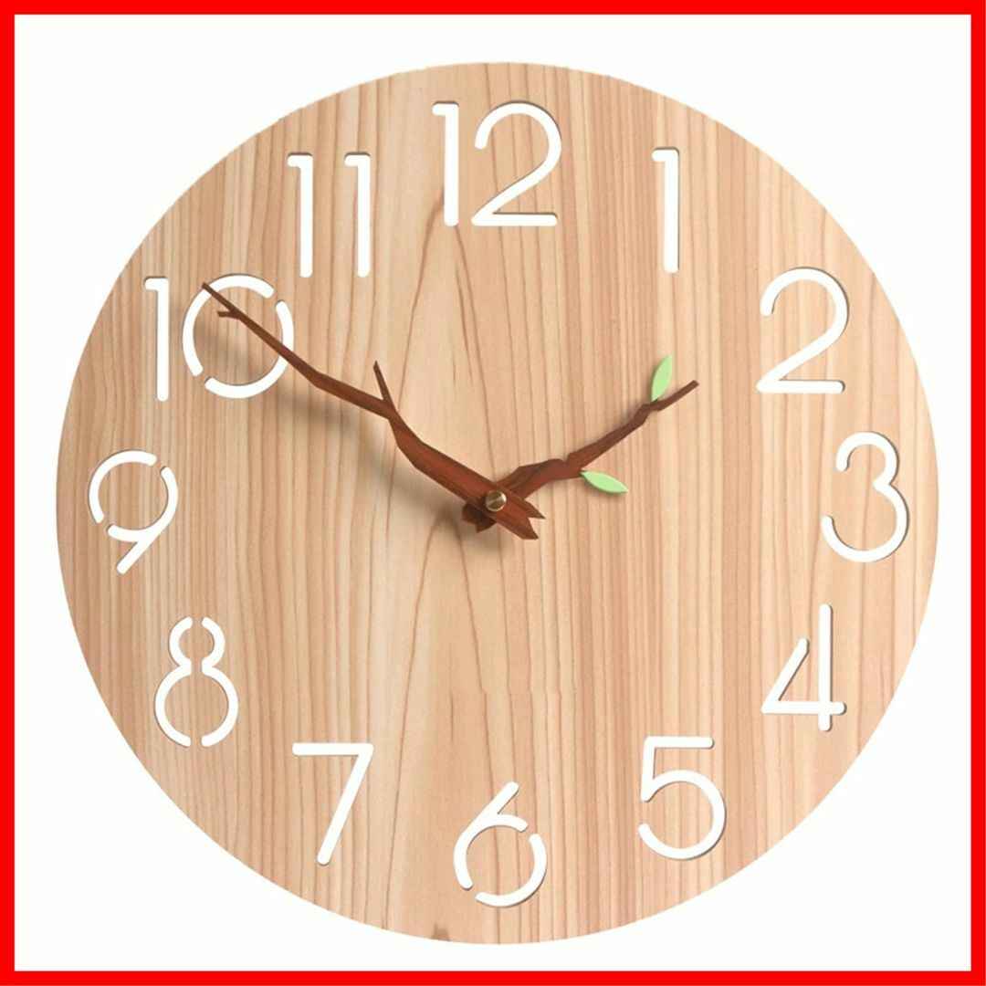 ☆即納☆壁掛け時計 おしゃれ 木製 アナログ 掛け時計 静音 連続秒針 時計 壁
