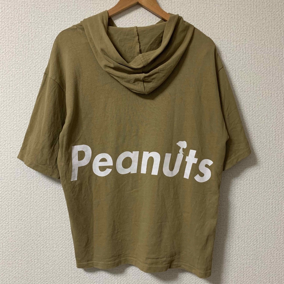 PEANUTS(ピーナッツ)のPEANUTS ピーナッツ　スヌーピー　刺繍　フード付きTシャツ メンズのトップス(Tシャツ/カットソー(半袖/袖なし))の商品写真