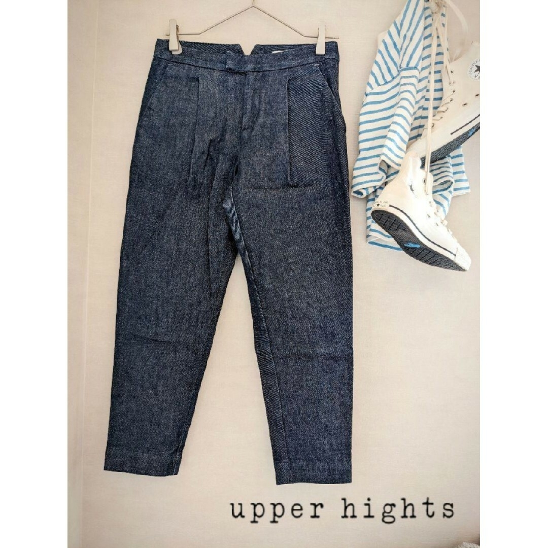 upper hights(アッパーハイツ)の【送料無料レディース】upper hightsアッパーハイツ　タックデニムパンツ レディースのパンツ(デニム/ジーンズ)の商品写真