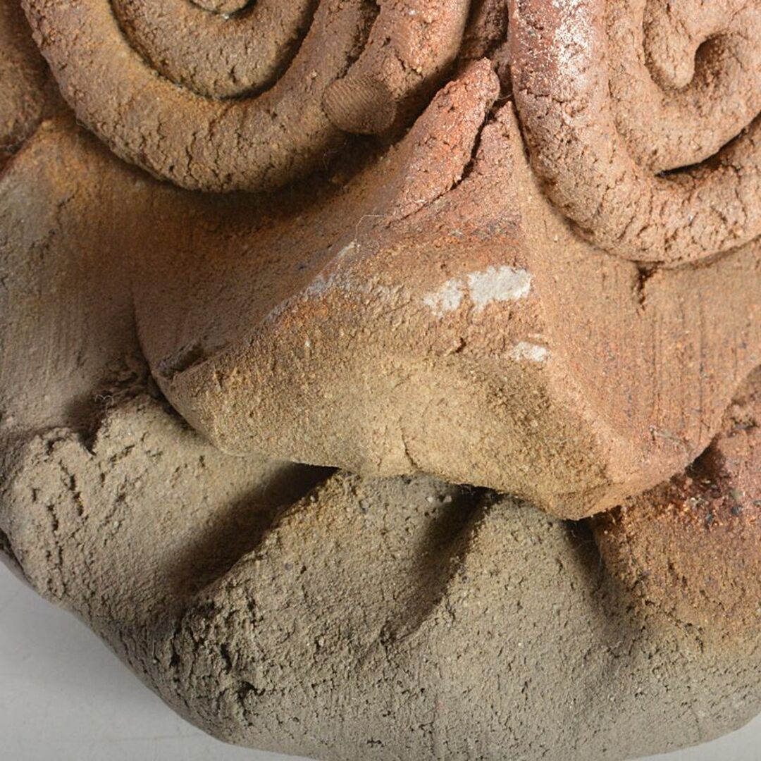 陶器製　顔像　壁飾　置物　在銘　共箱　C　R5914エンタメ/ホビー