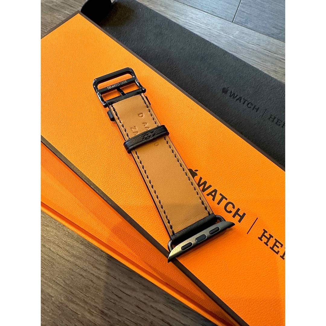 新品 アップルウォッチ 専用 エルメス レザーベルトApplewatch黒