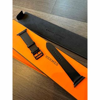 エルメス(Hermes)の非売品　新品　エルメス　Apple Watch レザーベルト　ブラック　黒　44(レザーベルト)