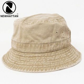 ニューハッタン(newhattan)の新品 newhattan ユニセックス ピグメントバケットハット ベージュ SM(ハット)