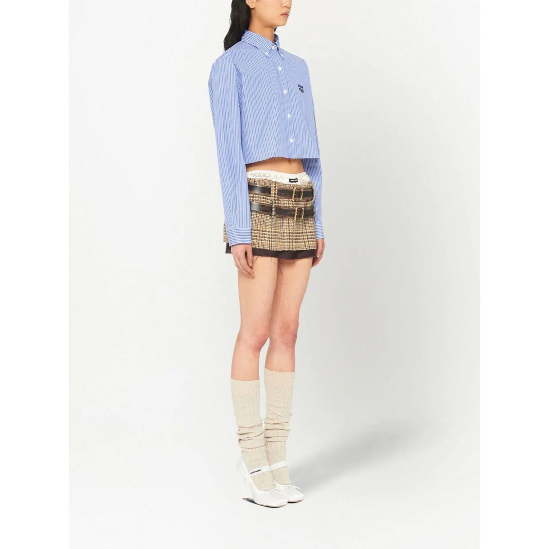 miumiu - miumiu ストライプクロップドシャツ 38の通販 by hannah's