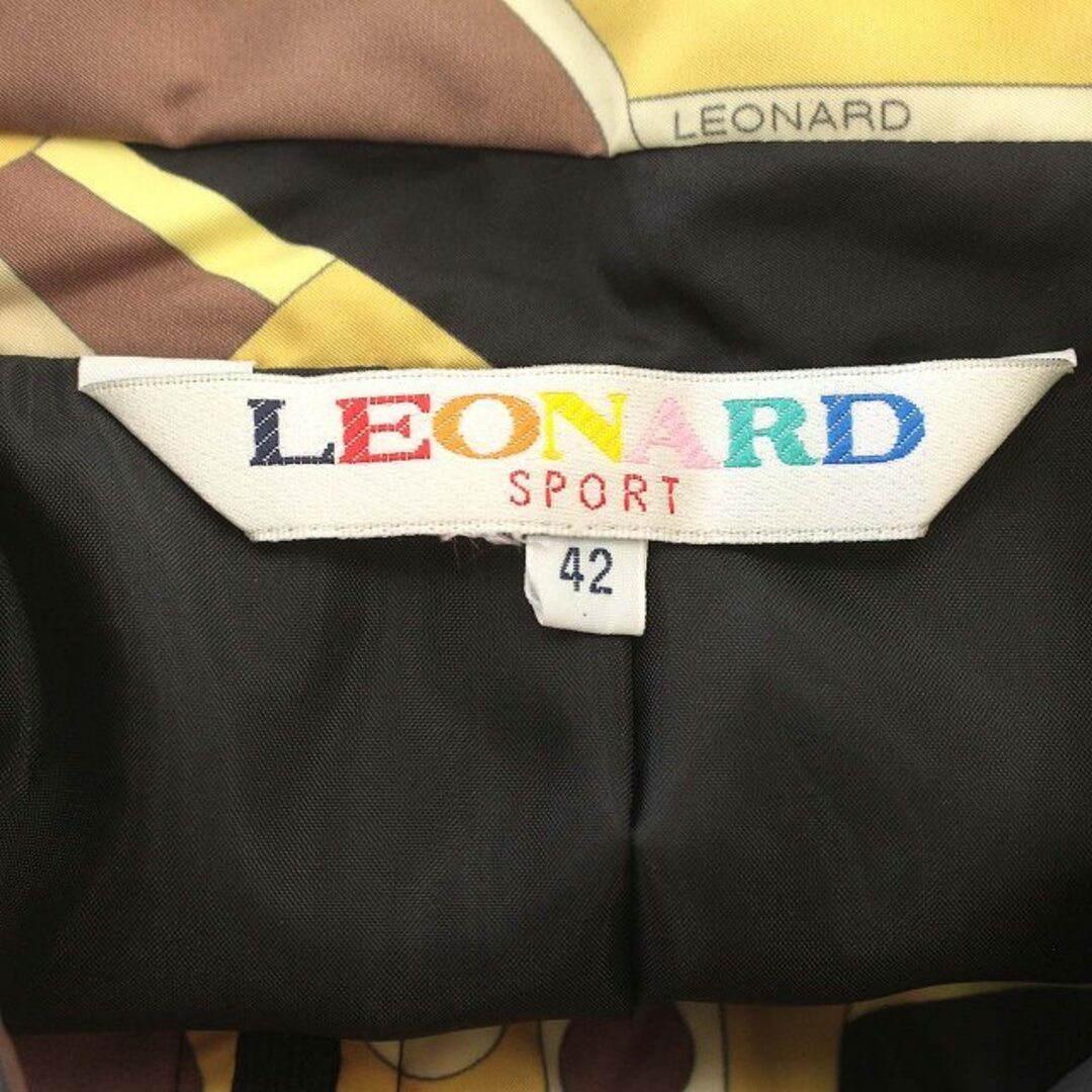 レオナール LEONARD SPORT ロングベスト ハイネック M 黒 黄色
