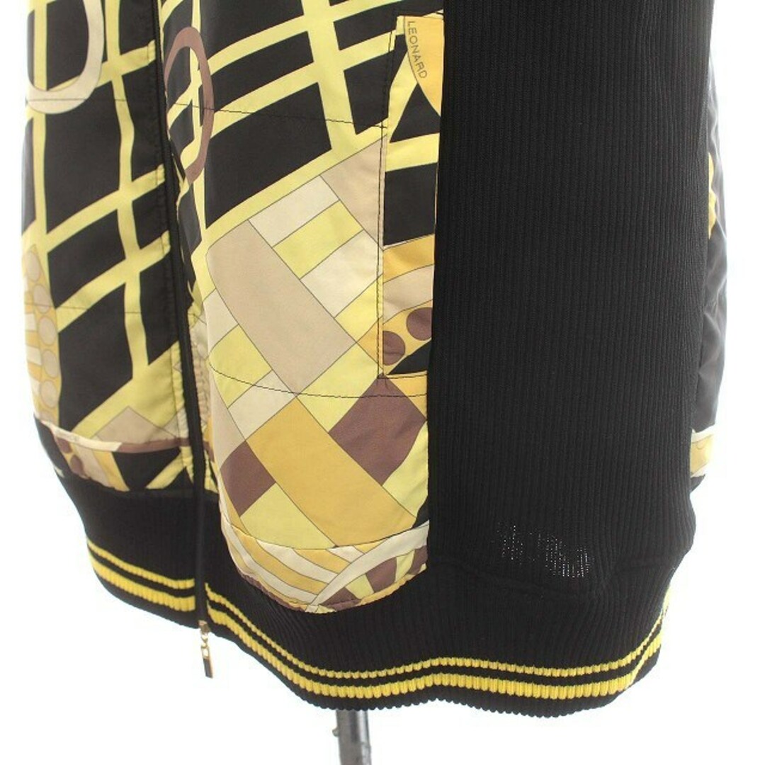 レオナール LEONARD SPORT ロングベスト ハイネック M 黒 黄色