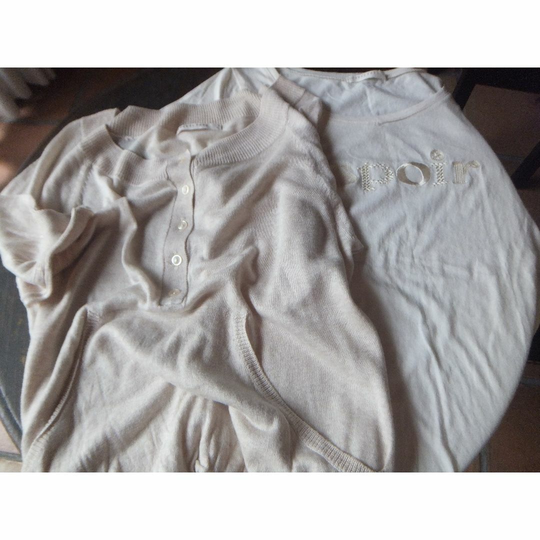 LOWRYS FARM(ローリーズファーム)の最終値下げ❤ローリーズファームの生成りのサマーセーターとTシャツの2点 レディースのトップス(ニット/セーター)の商品写真