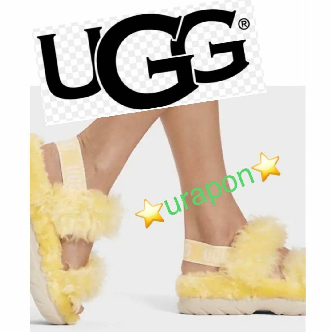 サンダル新品✨激レア✨めっちゃ可愛✨24✨UGG✨フラッフ シュガー✨厚底 サンダル