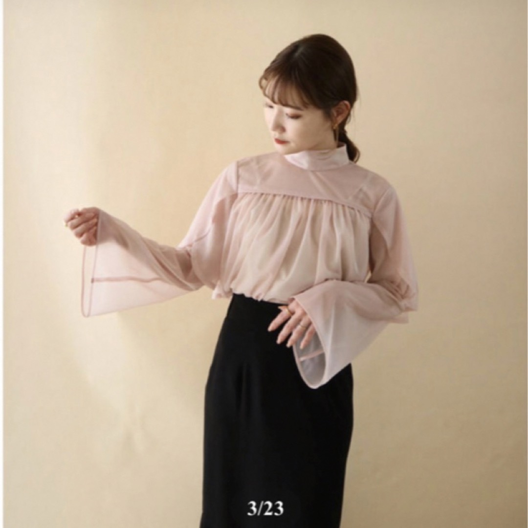 sheer flare blouse acka - シャツ/ブラウス(長袖/七分)