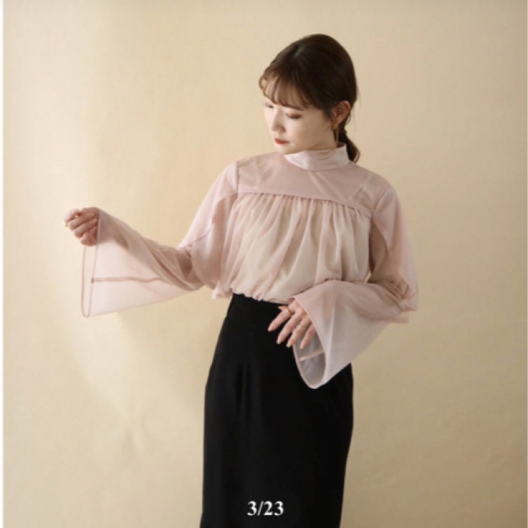 sheer flare blouse acka