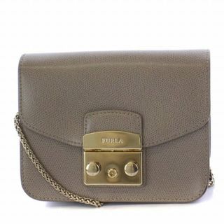 フルラ(Furla)のフルラ メトロポリス チェーンショルダーバッグ ゴールド金具 レザー グレージュ(ショルダーバッグ)