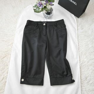 シャネル ビジュー パンツ 黒-