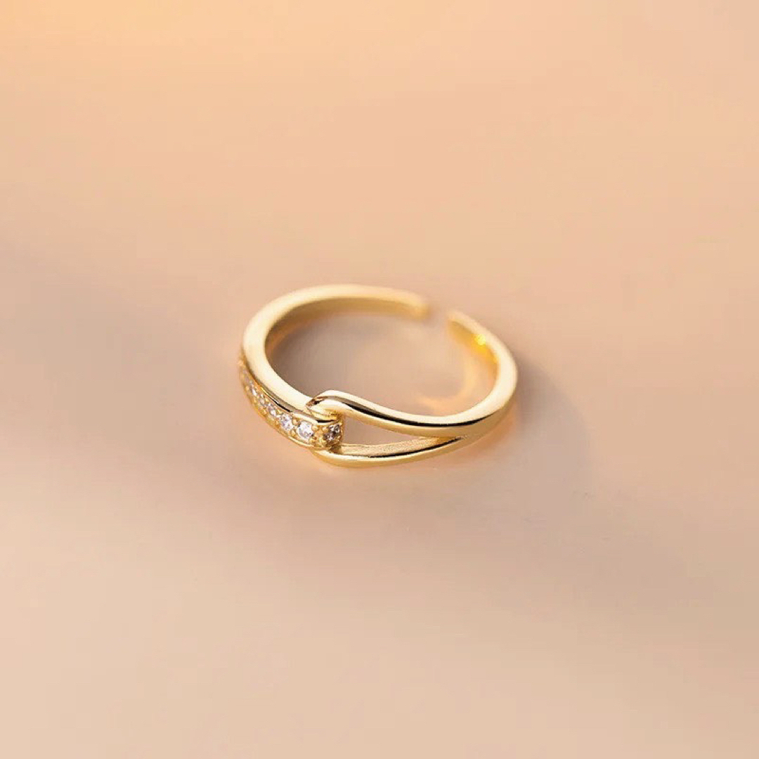 AHKAH(アーカー)の【r35】zirconia knot ring 18k gold-plated  レディースのアクセサリー(リング(指輪))の商品写真