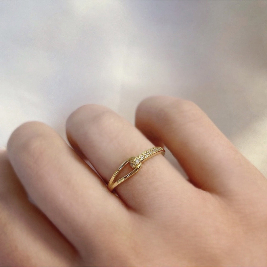 AHKAH(アーカー)の【r35】zirconia knot ring 18k gold-plated  レディースのアクセサリー(リング(指輪))の商品写真