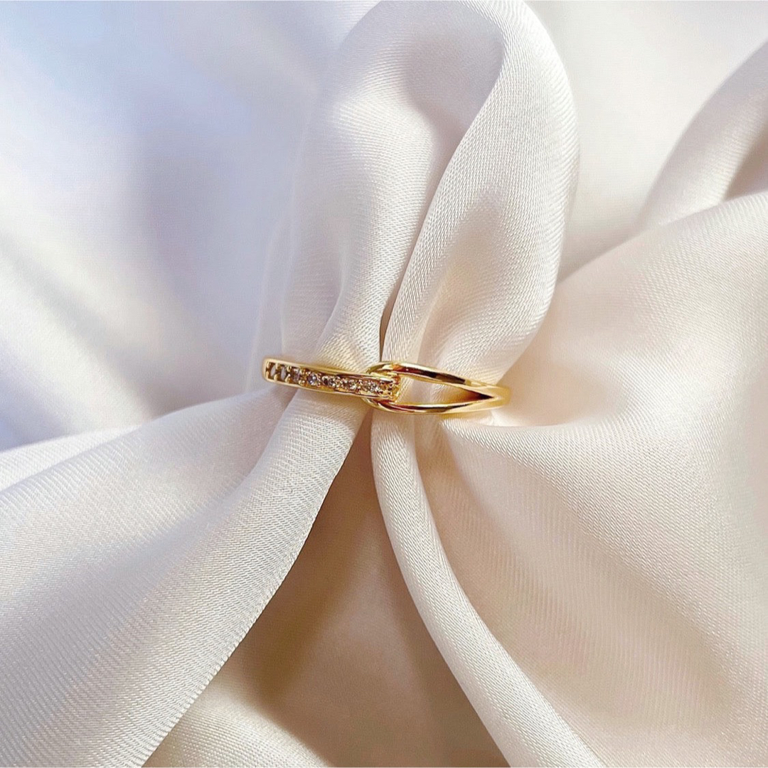 AHKAH(アーカー)の【r35】zirconia knot ring 18k gold-plated  レディースのアクセサリー(リング(指輪))の商品写真