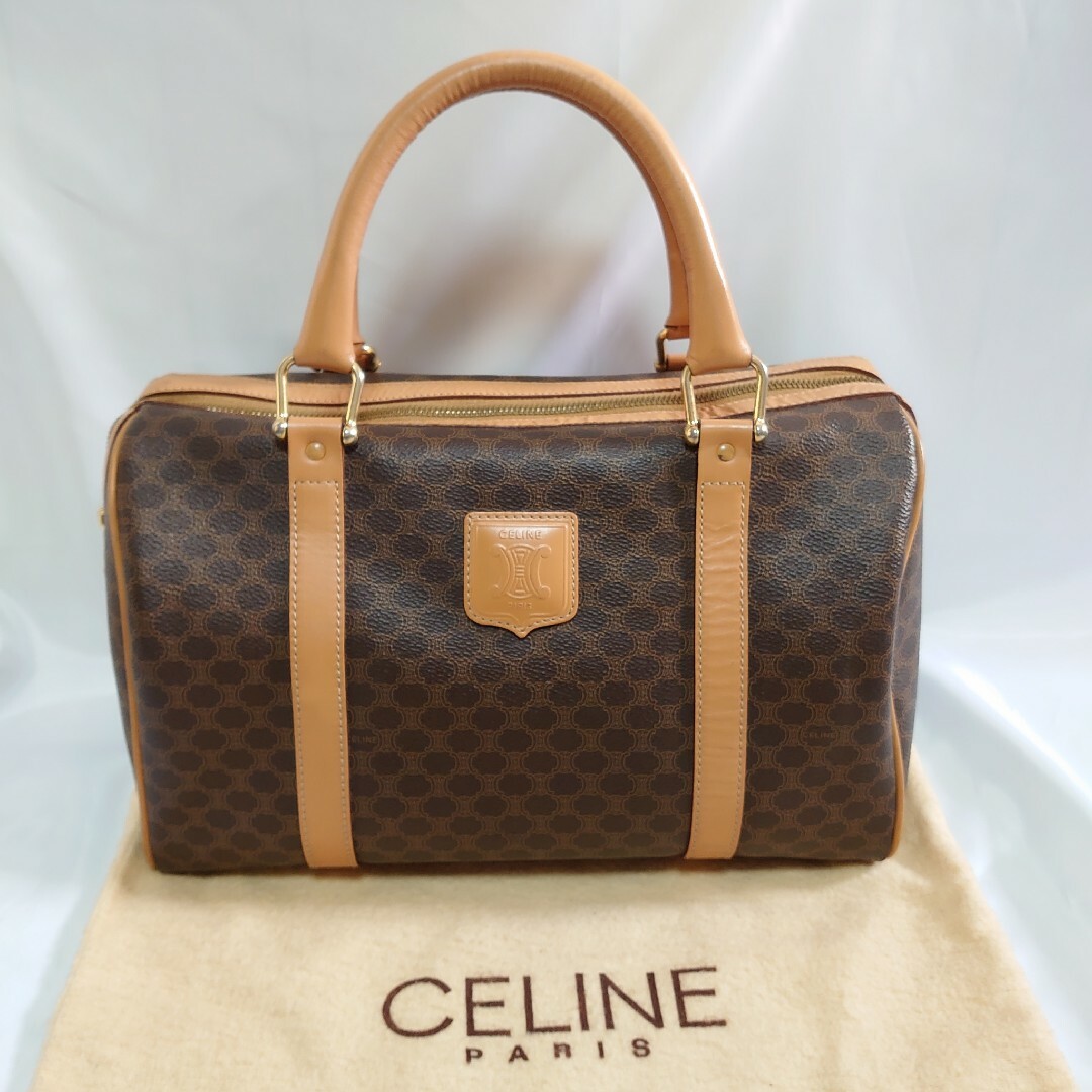 celine - 美品 CELINE マカダム柄 ミニボストン ハンドバッグの通販 by ...