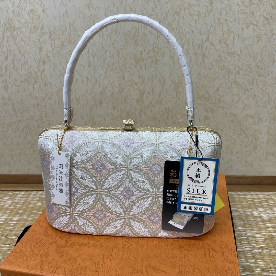 ハンドバッグ新品 東京浅草製 彩小径 正絹袋帯地 フォーマル バッグ BAG 訪問着 色無地