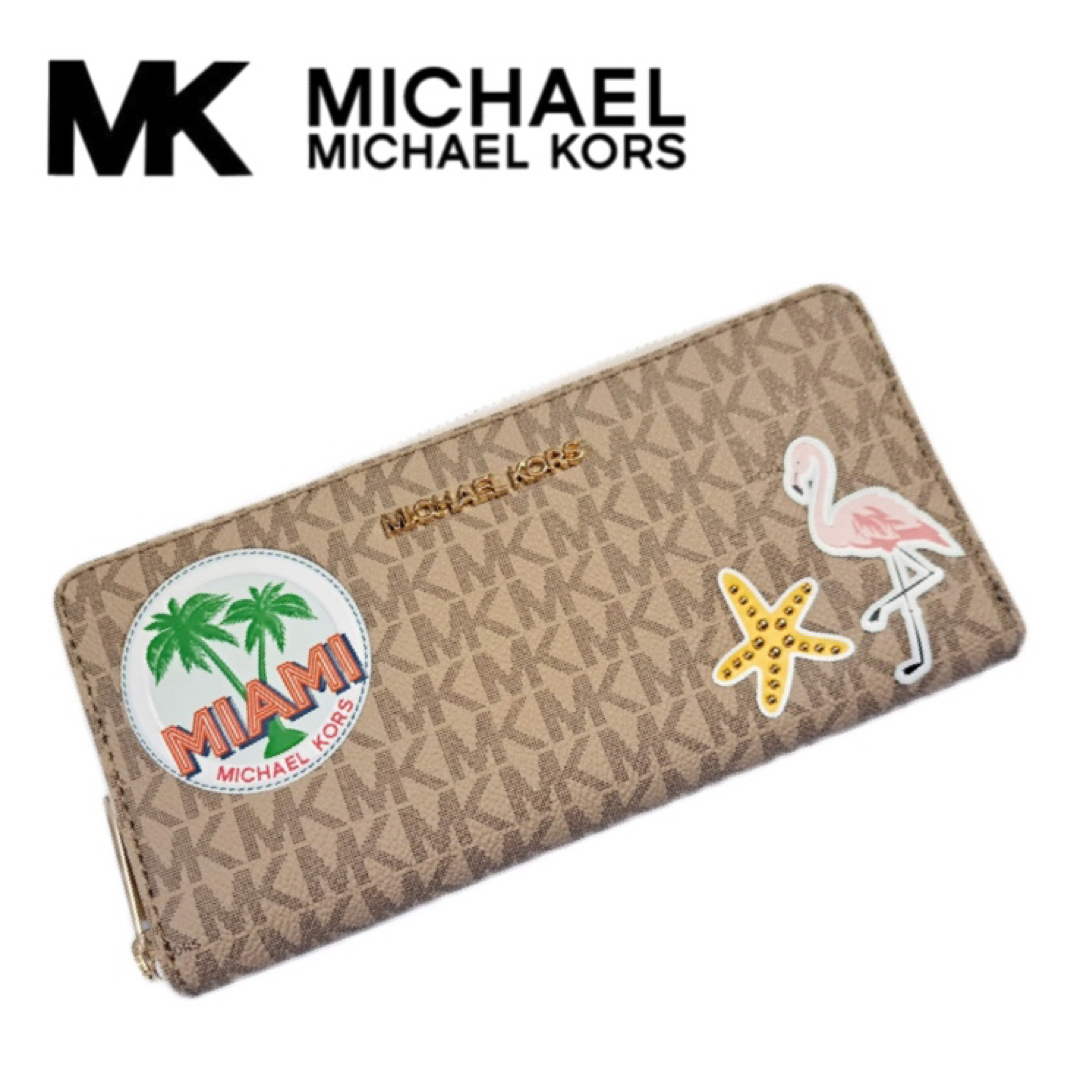 Michael Kors(マイケルコース)のMICHAEL KORSコ ンチネンタル ウォレット 長財布 ラウンドファスナー レディースのファッション小物(財布)の商品写真