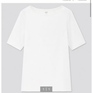 ユニクロ(UNIQLO)のストレッチコットンボートネックT（半袖）(Tシャツ(半袖/袖なし))