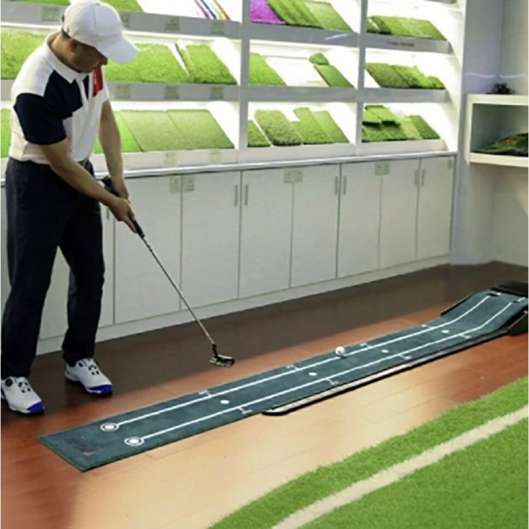 ゴルフ パターマット 傾斜あり 人工マット3m パター練習器具 パター練習マット