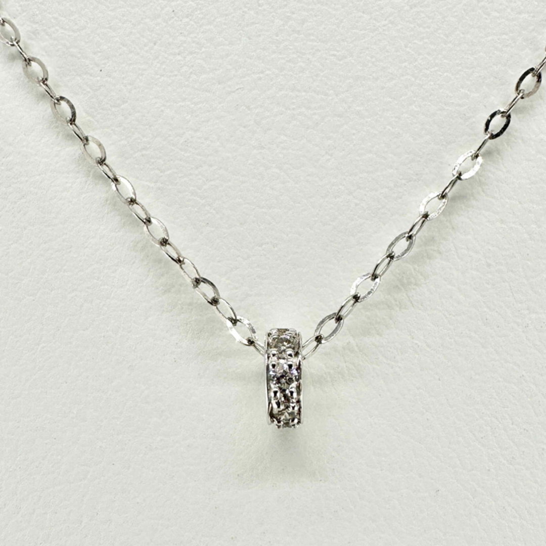 ネックレス新品❗️K18WGホワイトゴールド ダイヤモンド ベビーリング ネックレス