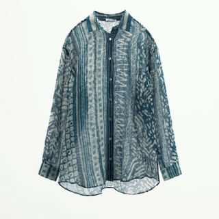 ザラ(ZARA)のZARA　リネン混　シルク混　ブラウス　UNIQLO お好きな方も是非☆(シャツ/ブラウス(長袖/七分))